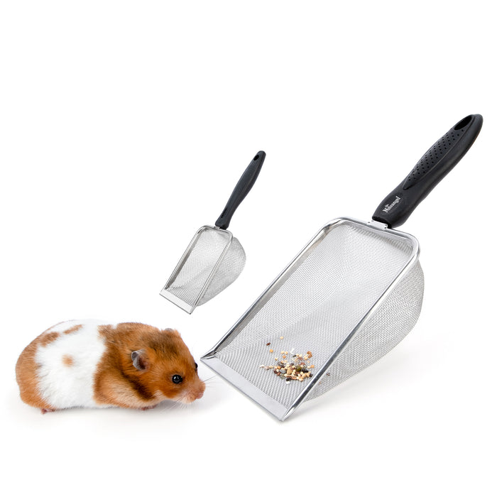 Niteangel Hamster Bath Sand Scoop - Stainless Steel Sand Substrate Shovel Fine Mesh Metal Sifter Scooper fits Small Animal sandbath Box