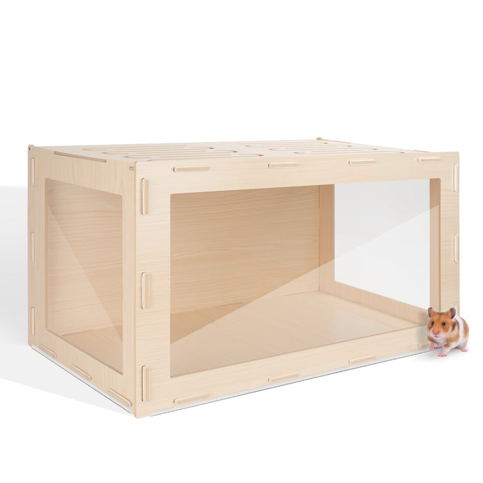 Niteangel Bigger World MDF Terrarium Aspen Poplar Wooden Enclosure for Syrian and Dwarf Hamsters