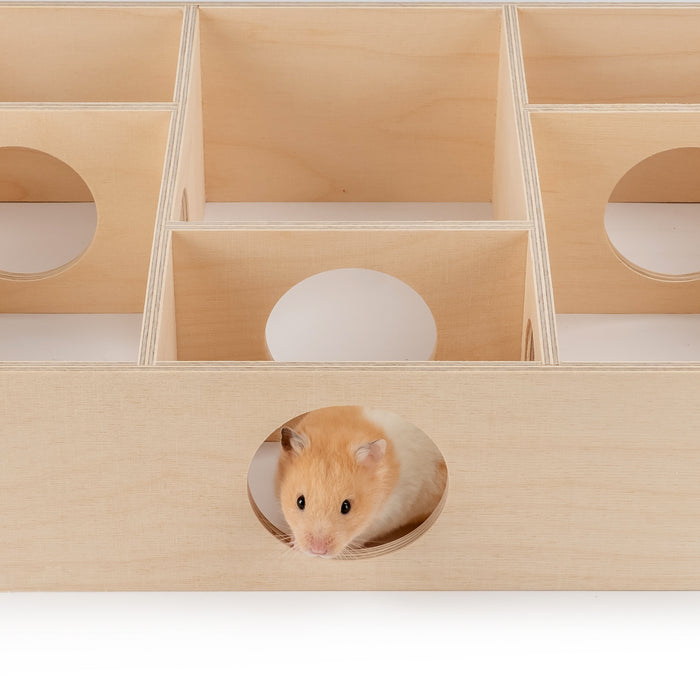 Niteangel Large Wooden Multi-Chamber Hideout for Dwarf and Syrian Hamsters