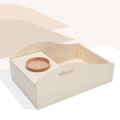 Niteangel Natural Wooden Food Source for Hamsters Beech Wood Bowl