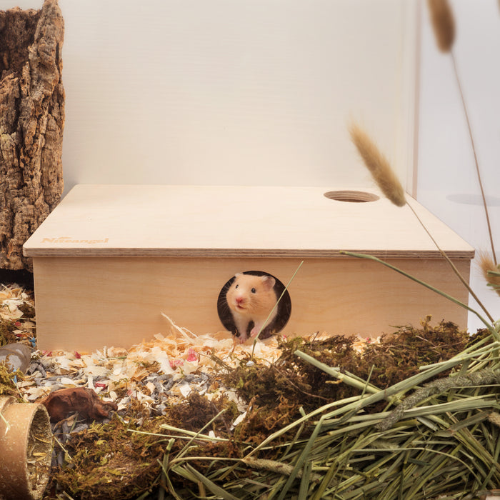 Niteangel Large Wooden Multi-Chamber Hideout for Dwarf and Syrian Hamsters