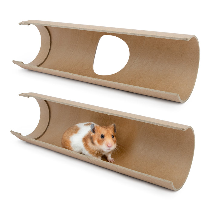 Niteangel Hamster Cardboard Paper Tunnel Set - DIY & Build Unique Tube Burrow as Hideout for Small Sized Animals Like Hamsters Mouse Gerbils Mice