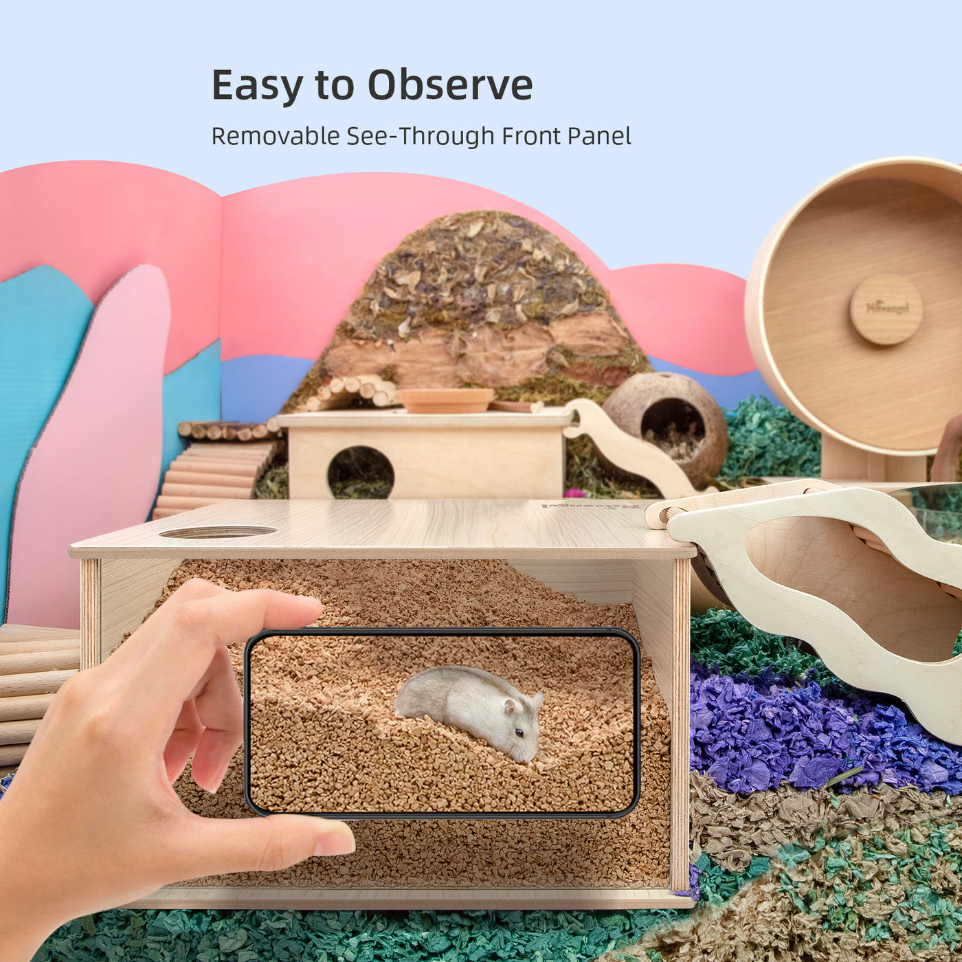 Niteangel Visible Hamster Digging Box: - for Syrian Dwarf Roborovski C ...