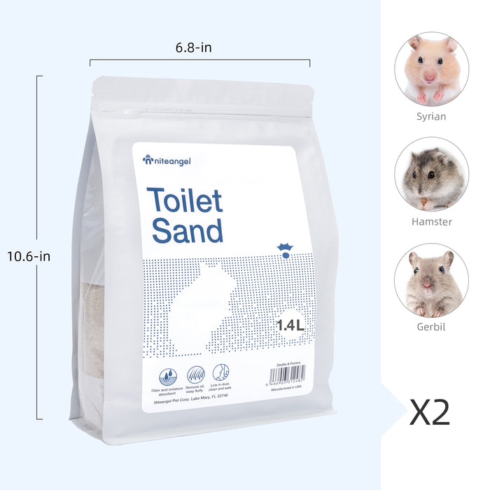 Niteangel Blue Label Hamster Bathing Sand for Syrian Dwarf Hamsters Gerbils Mice Lemming Degus or Other Small-Sized Pets