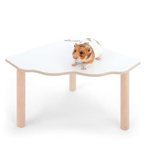 Niteangel Hamster Play Wooden Platform for Dwarf Syrian Hamsters Gerbils Mice Degus or Other Small Pets (Triangle)