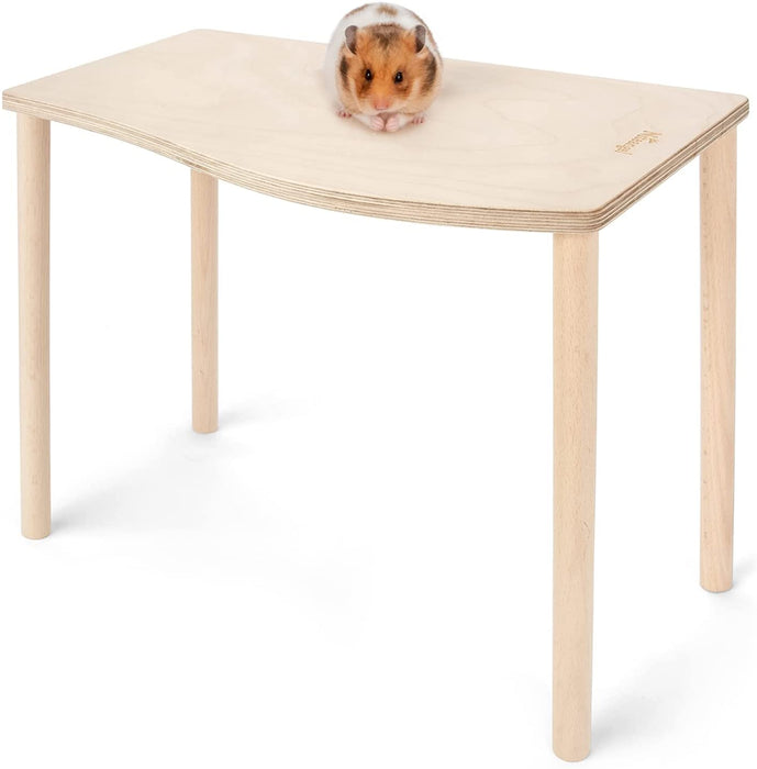 Niteangel Hamster Birch Wood Platform for Small aminals' Food Bowl Drinking Bottle and Other cage Accessories