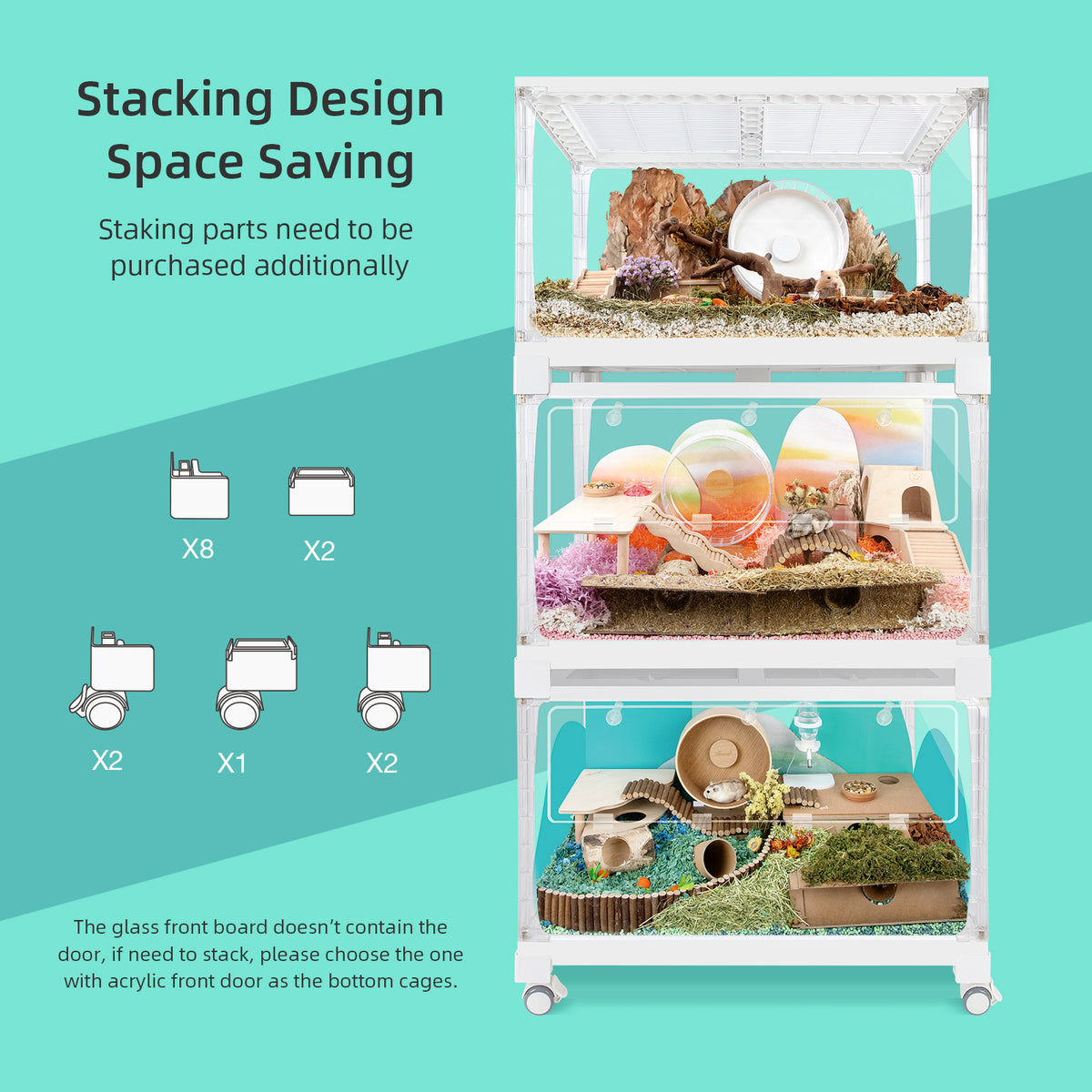 Tilstedeværelse Mission Ripples Niteangel Stacker Series Hamster Cage: - Stackable & Large Glass Terra —  Niteangel Pet