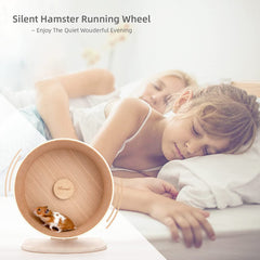 Niteangel Wooden Hamster Exercise Wheel:- Silent Hamster Running Wheel for Hamsters Gerbil Mice and Other Similar-Sized Small Pets