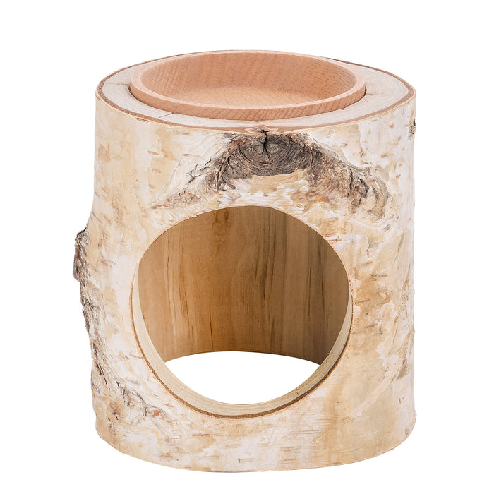 Niteangel Natural Birch Hideout with Tree Holes for Syrian and Dwarf Hamster