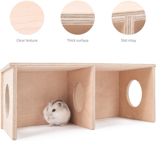 Niteangel Hamster Secret Peep Shed 2-Chamber Hideout & Tunnel Exploring Toys