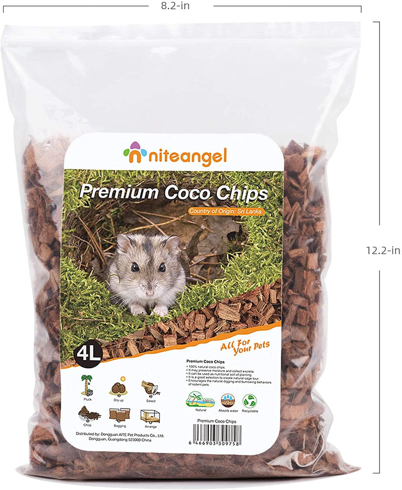 Niteangel Coco Chips/Peat Dry Digging & Burrowing Base for Rodent Pets