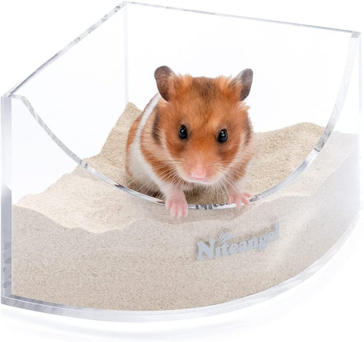 Niteangel Small Animal Sand-Bath Box - Acrylic Critter's Sand Bath Shower Room & Digging Sand Container for Hamsters Mice Lemming Gerbils or Other Small Pets