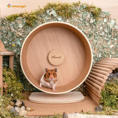 Niteangel Wooden Hamster Exercise Wheel:- Silent Hamster Running Wheel for Hamsters Gerbil Mice and Other Similar-Sized Small Pets