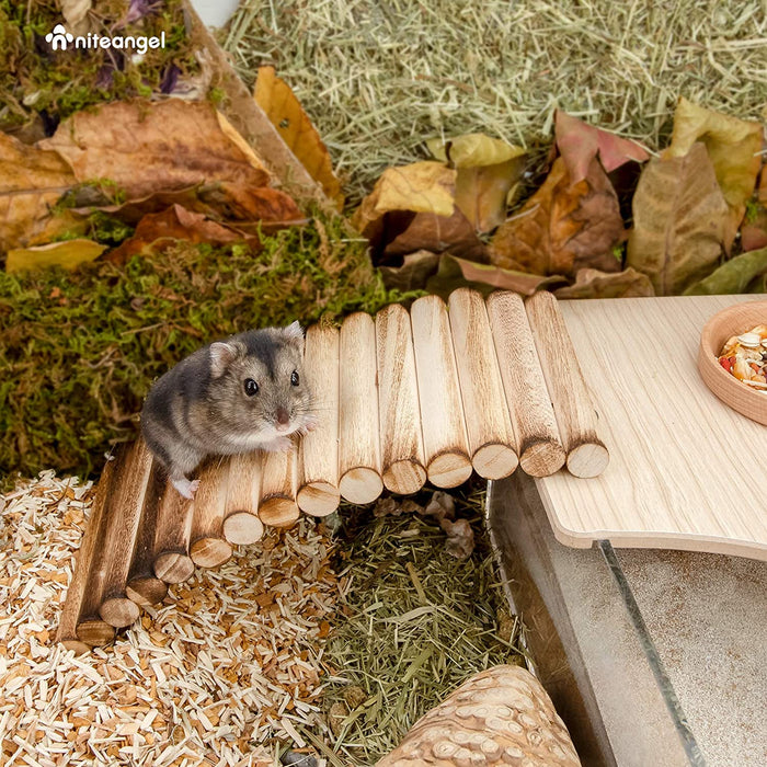 Niteangel Small Animal Climbing Toys - Suspension Bridge Ladder for Hamsters Gerbils Mice Rats or Other Small Pets