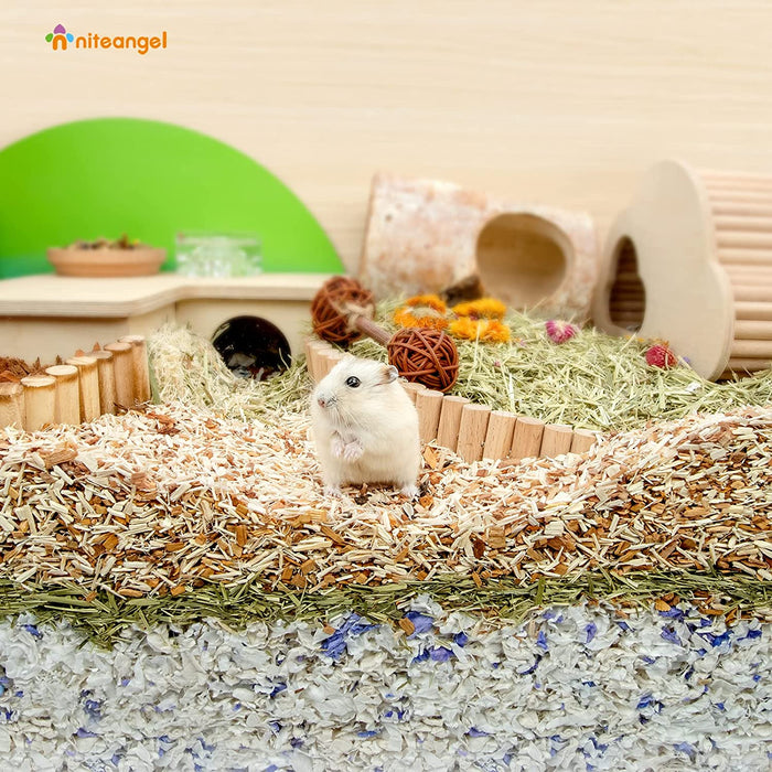 Niteangel Classic Mix Natural & Soft Hamster Bedding for Syrian Dwarf Hamsters Gerbils Mice Degus or Other Small-Sized Pet