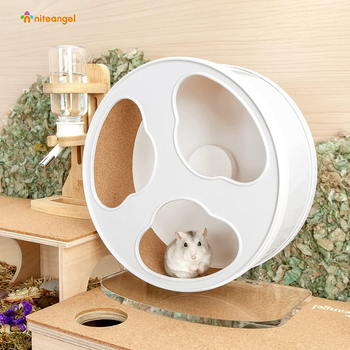 Niteangel Quiet Hamster Exercise Wheel - Clouds Series Hamster Running Wheels for Dwarf Syrian Hamsters Gerbils Mice or Other Small Sized Pets