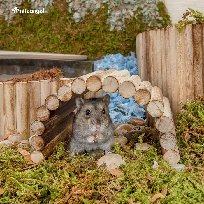 Niteangel Small Animal Climbing Toys - Suspension Bridge Ladder for Hamsters Gerbils Mice Rats or Other Small Pets