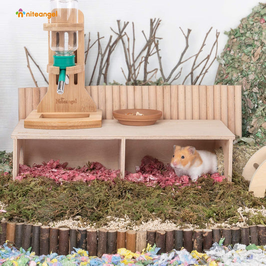 Niteangel Hamster Secret Peep Shed 2-Chamber Hideout & Tunnel Exploring Toys