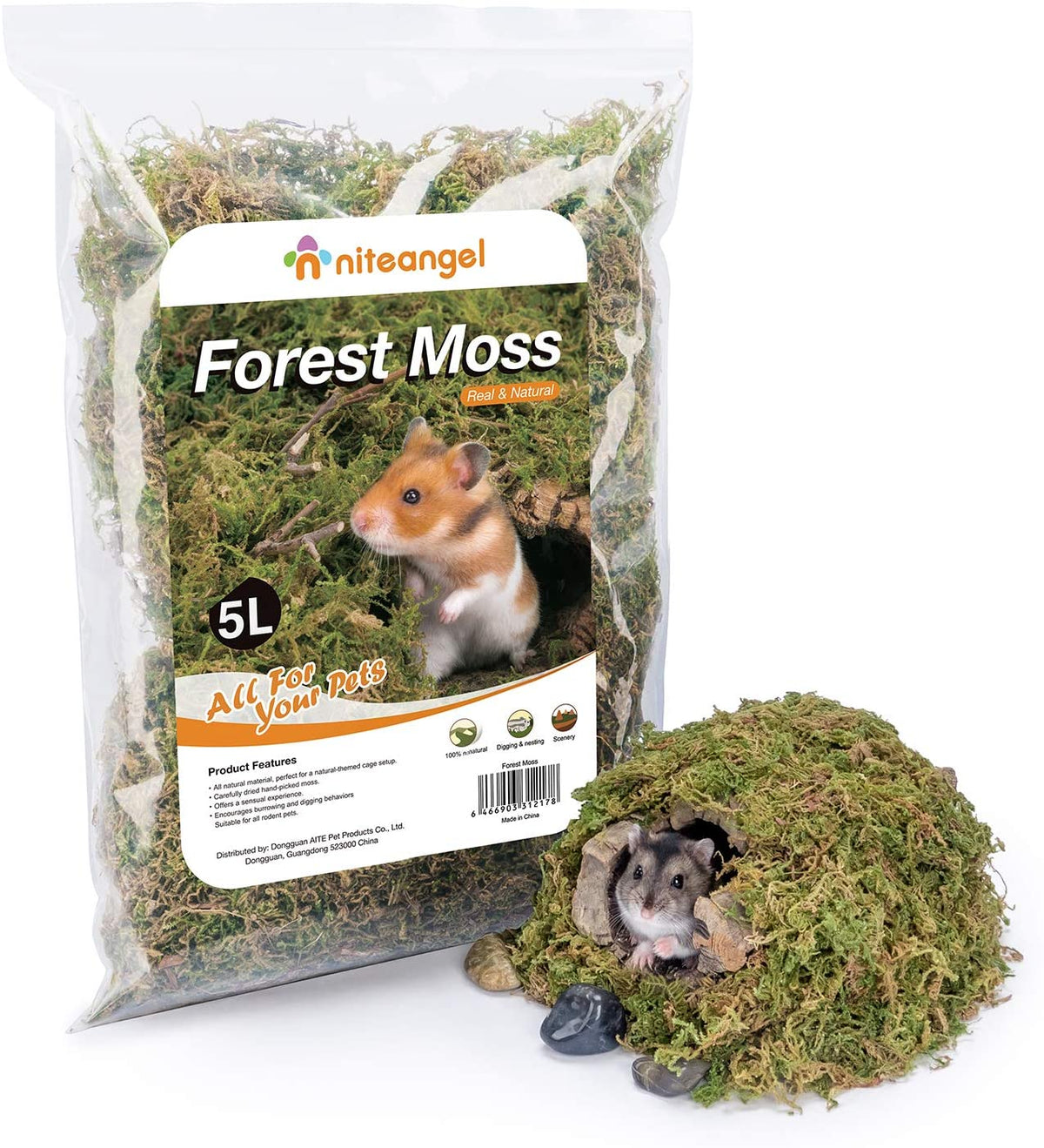 Begeterday 150g Pure Natural Forest Moss for Hamsters Bedding Nesting Small  A