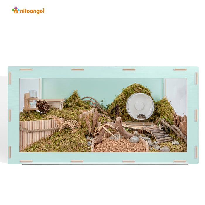 Niteangel Bigger World MDF Terrarium Aspen Poplar Wooden Enclosure for Syrian and Dwarf Hamsters