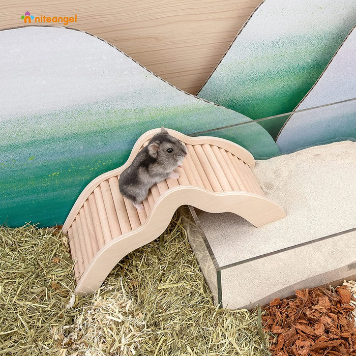 Niteangel Hamster Climbing Toy Wooden Ladder Bridge for Hamsters Gerbils Mice and Small Animals