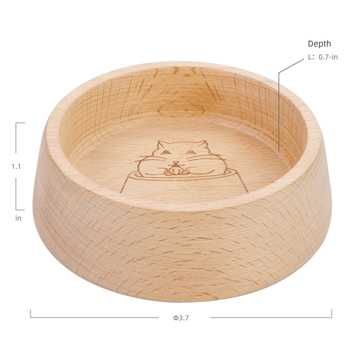 Niteangel Wooden Hamster Feeding Bowl - Small Animal Food Dish for Dwarf Syrian Hamsters Gerbils Mice Degus or Other Similar