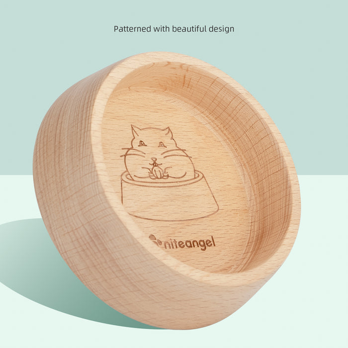 Niteangel Wooden Hamster Feeding Bowl - Small Animal Food Dish for Dwarf Syrian Hamsters Gerbils Mice Degus or Other Similar