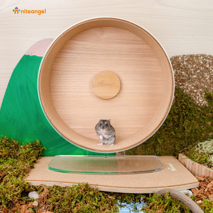 Niteangel Silent Hamster Exercise Wheel: Dual-Bearing Quiet Spinning Acrylic Hamster Running Wheel for Dwarf Hamster Gerbils Mice Degus Or Other Small Animals