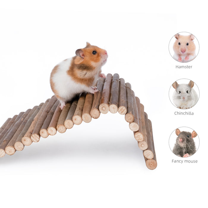 Niteangel Wooden Ladder Bridge, Hamster Mouse Rat Rodents Toy, Small Animal Chew Toy