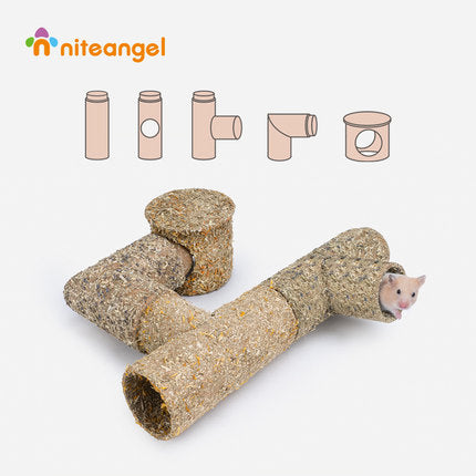 Natural Paper Tube with Dried Herbs and Flowers for Hamsters