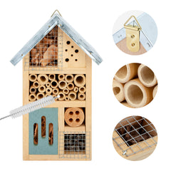 Niteangel Natural Wooden Insect Hotel, Garden Insect House for Ladybugs, lacewings, Butterfly, Bee, Bug