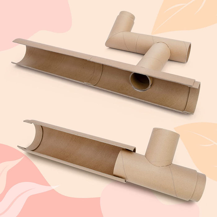 Niteangel Hamster Cardboard Paper Tunnel Set - DIY & Build Unique Tube Burrow as Hideout for Small Sized Animals Like Hamsters Mouse Gerbils Mice